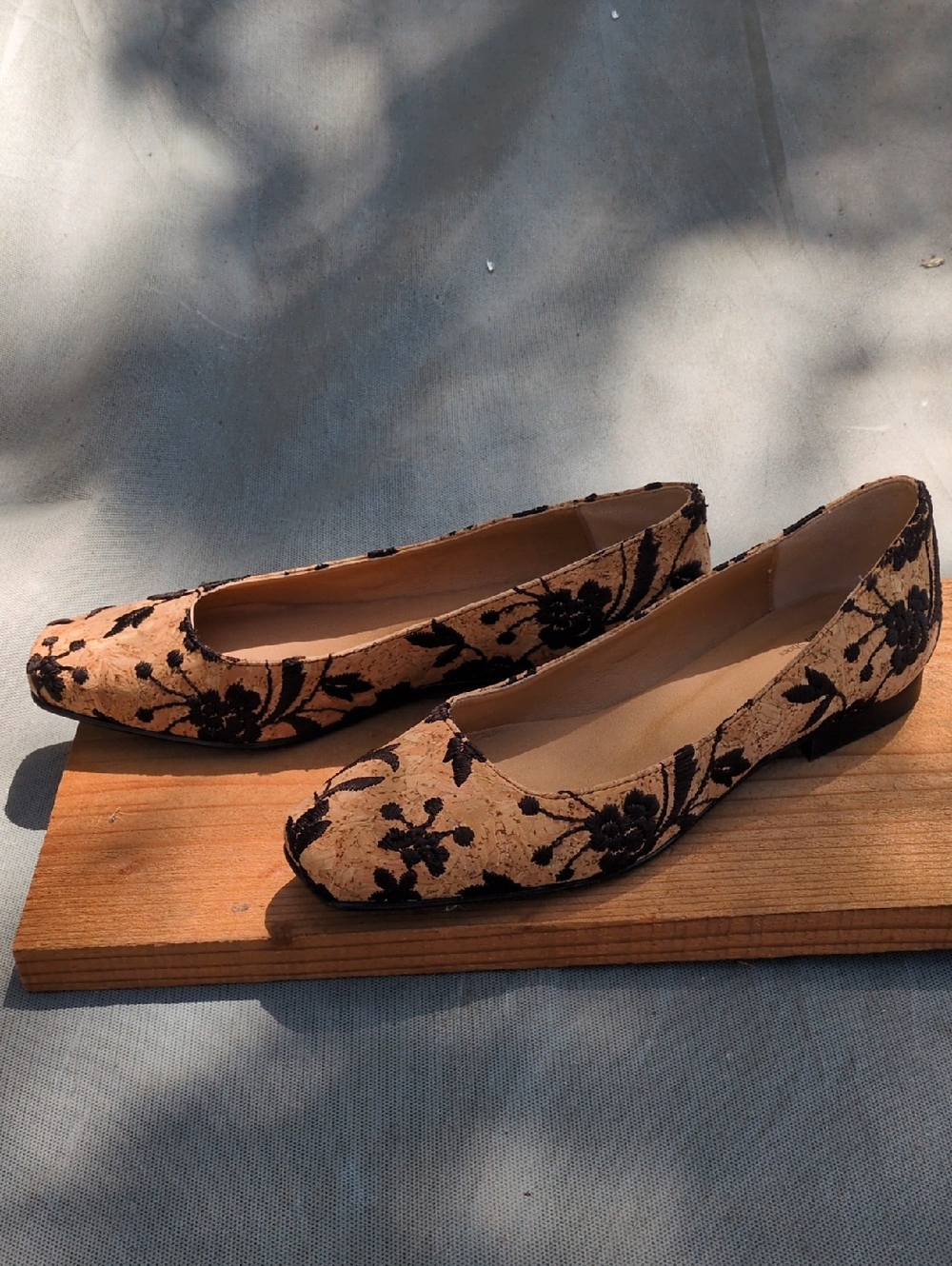 Nae Louise Ballerina Embroidered Vegan Flats 38